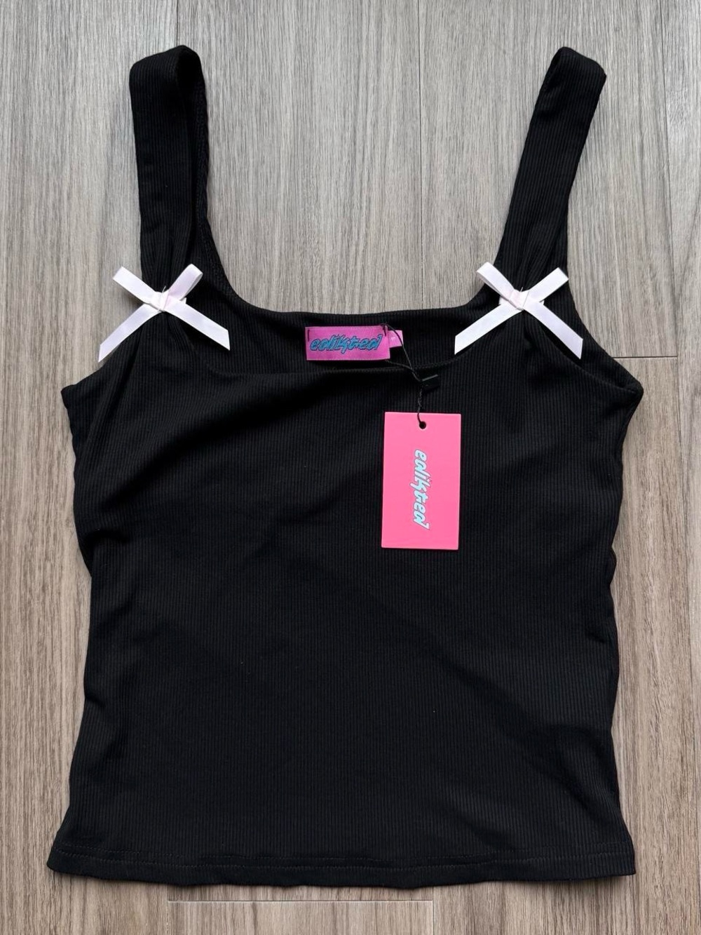 NEW - Edikted Black Bow Tank Top